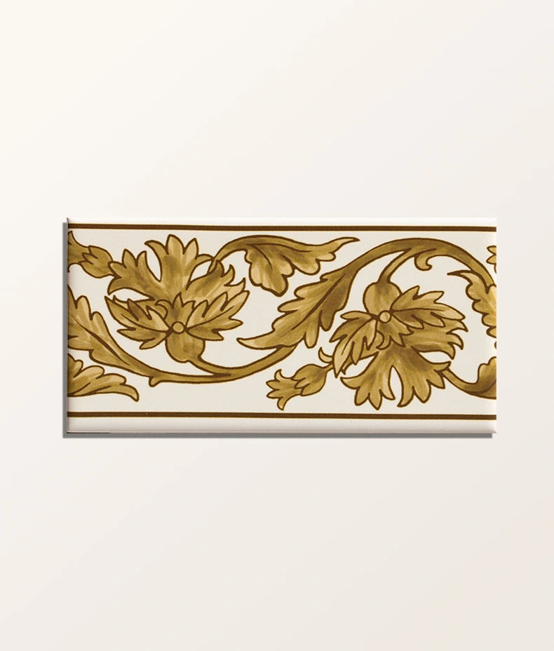 Victorian Style™ Wall Ceramic Decor Carnation Border Ochre
