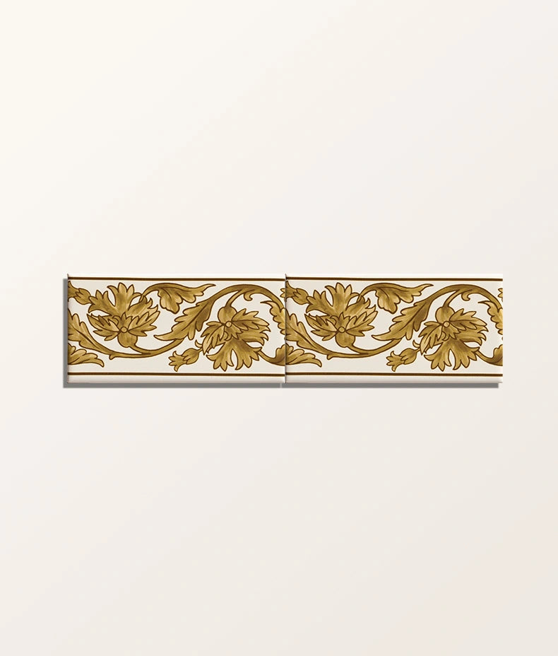 Victorian Style™ Wall Ceramic Decor Carnation Border Ochre