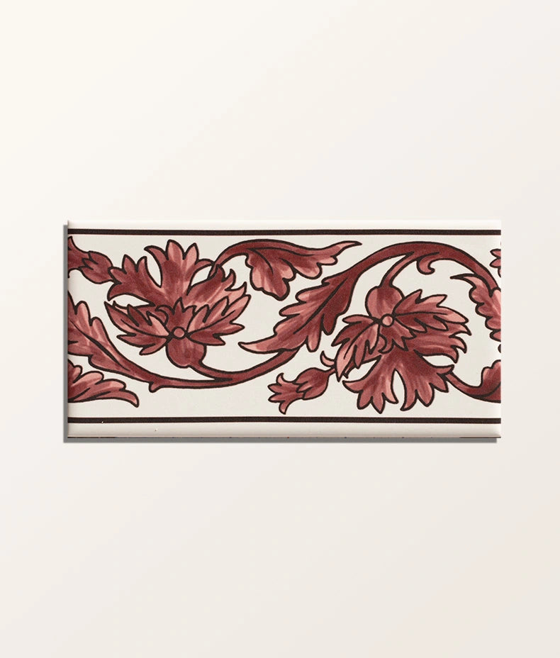Victorian Style™ Wall Ceramic Decor Carnation Border Rose