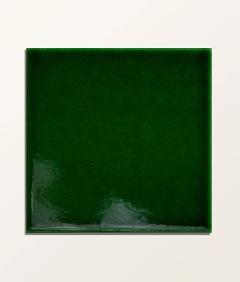 Victorian Style™ Wall Ceramic Olive Green Square Crackle Glaze