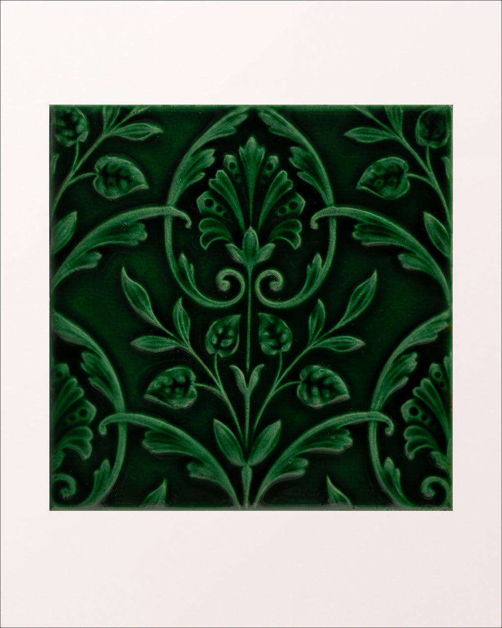 Victorian Style™ Wall Ceramic Hampton Court Vines Olive Green Gloss