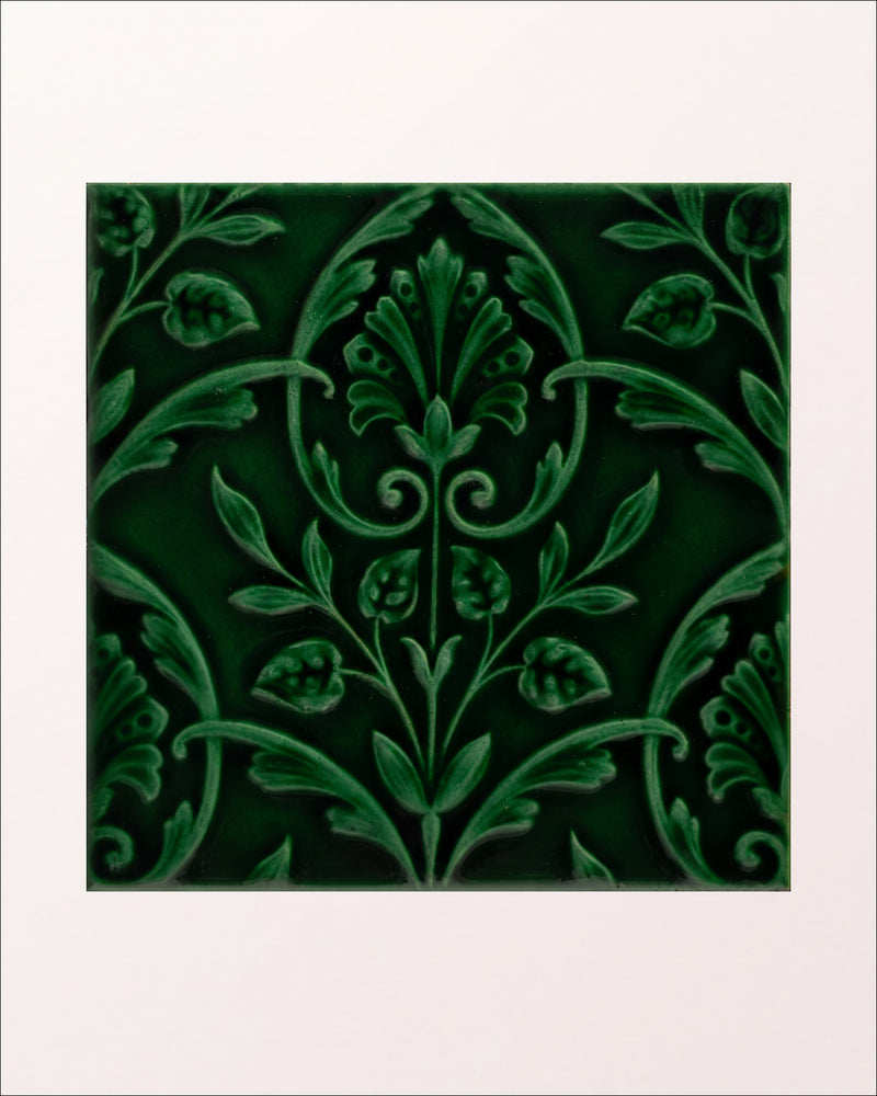 Victorian Style™ Wall Ceramic Hampton Court Vines Olive Green Gloss
