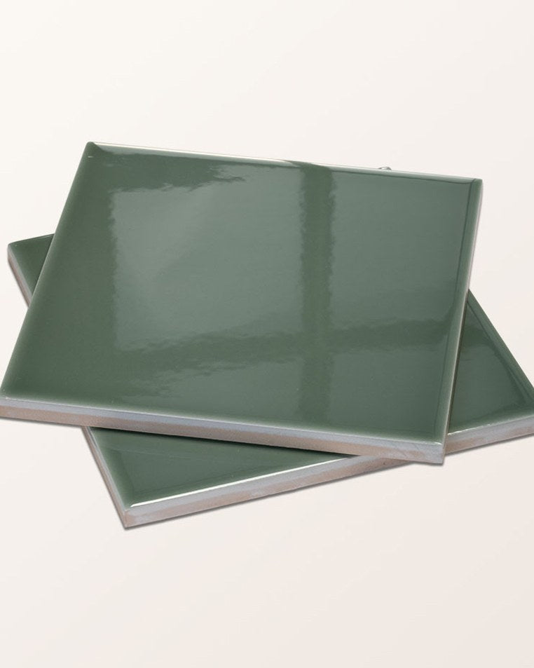 Victorian Style™ Wall Ceramic Cabbage Green Square