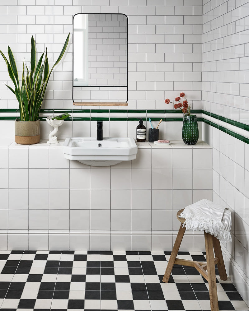 Victorian Style™ Wall Ceramic Olive Green Simple Beading Crackle Glaze