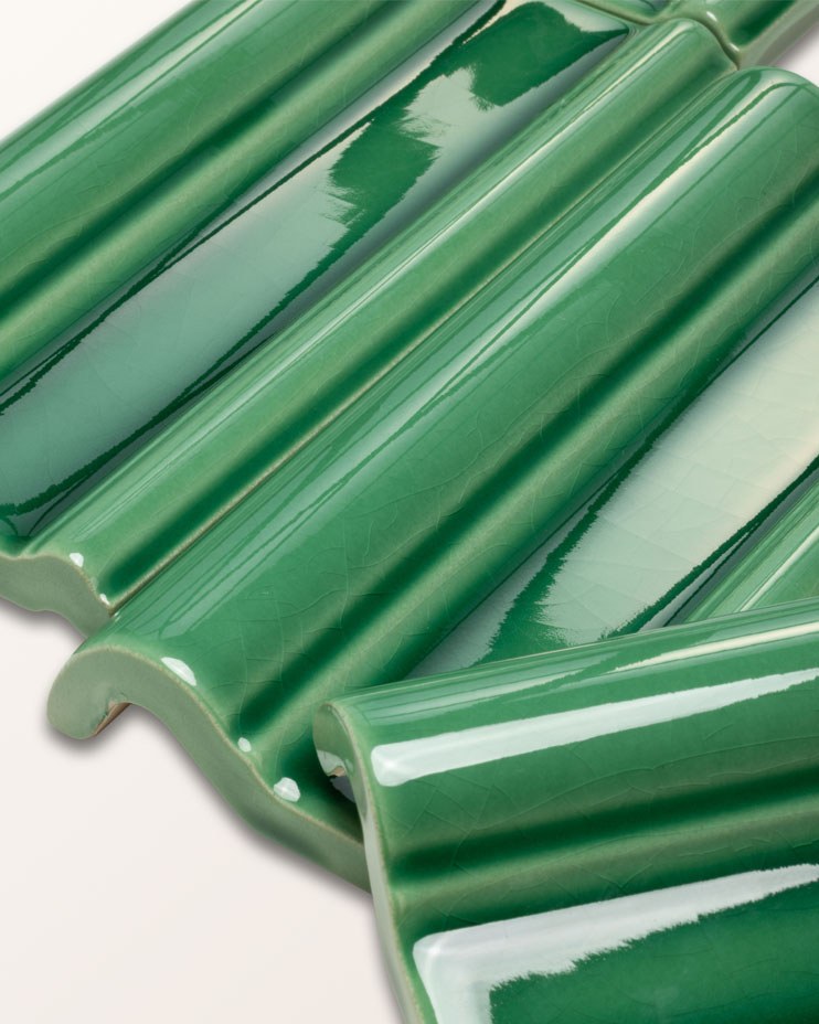 Victorian Style™ Wall Ceramic Emerald Green Dado Crackle Glaze