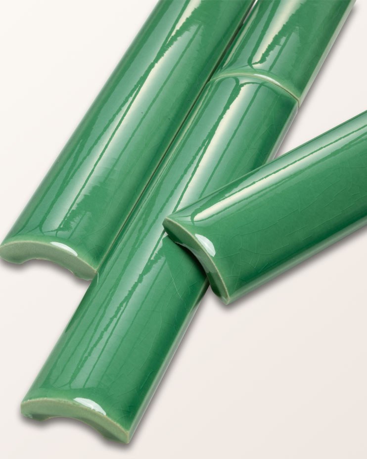 Victorian Style™ Wall Ceramic Emerald Green Simple Beading Crackle Glaze