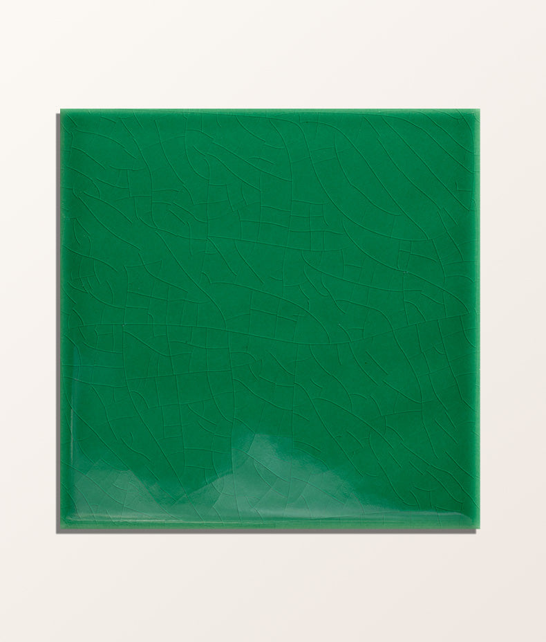 Victorian Style™ Wall Ceramic Emerald Green Square Crackle Glaze