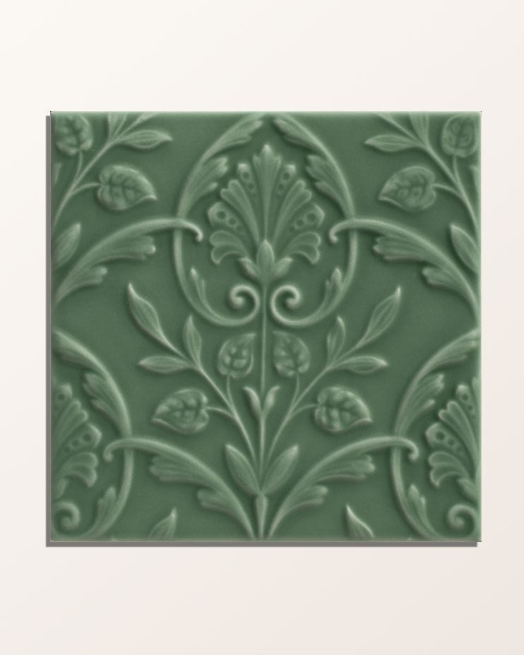 Victorian Style™ Wall Ceramic Hampton Court Vines Cabbage Green Gloss