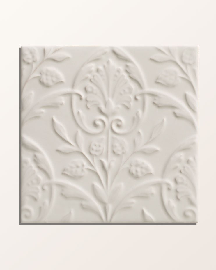 Victorian Style™ Wall Ceramic Hampton Court Vines Cotton White Gloss
