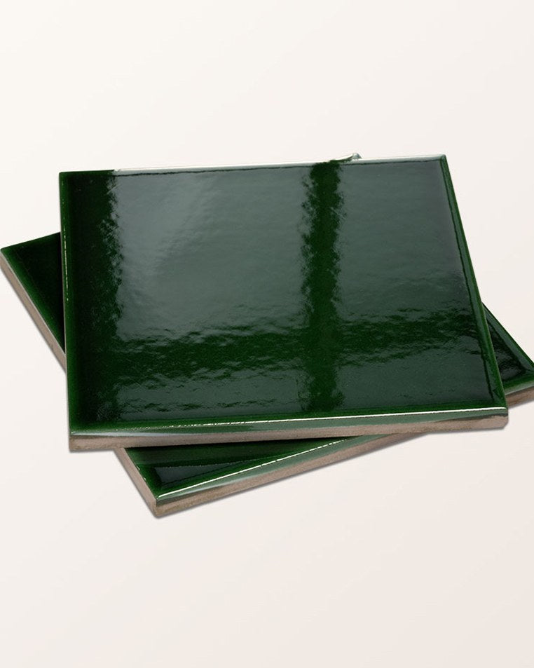 Victorian Style™ Wall Ceramic Olive Green Square Crackle Glaze