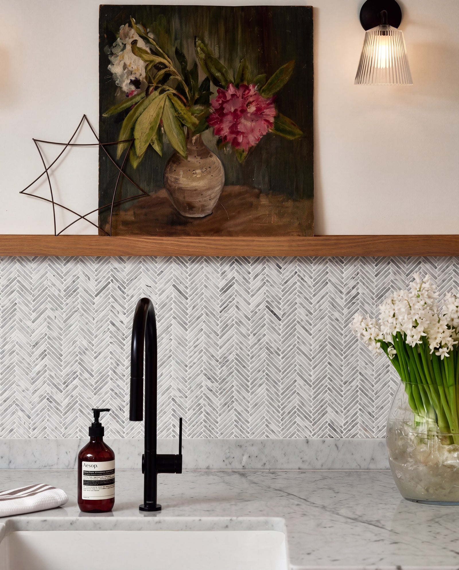 Athens Carrara Marble Mosaic