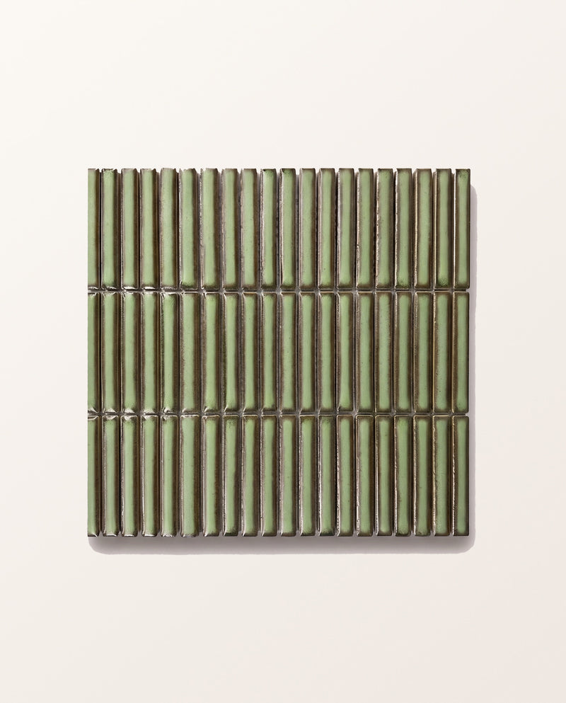 Bamboo Lustre Porcelain Mosaic Avocado