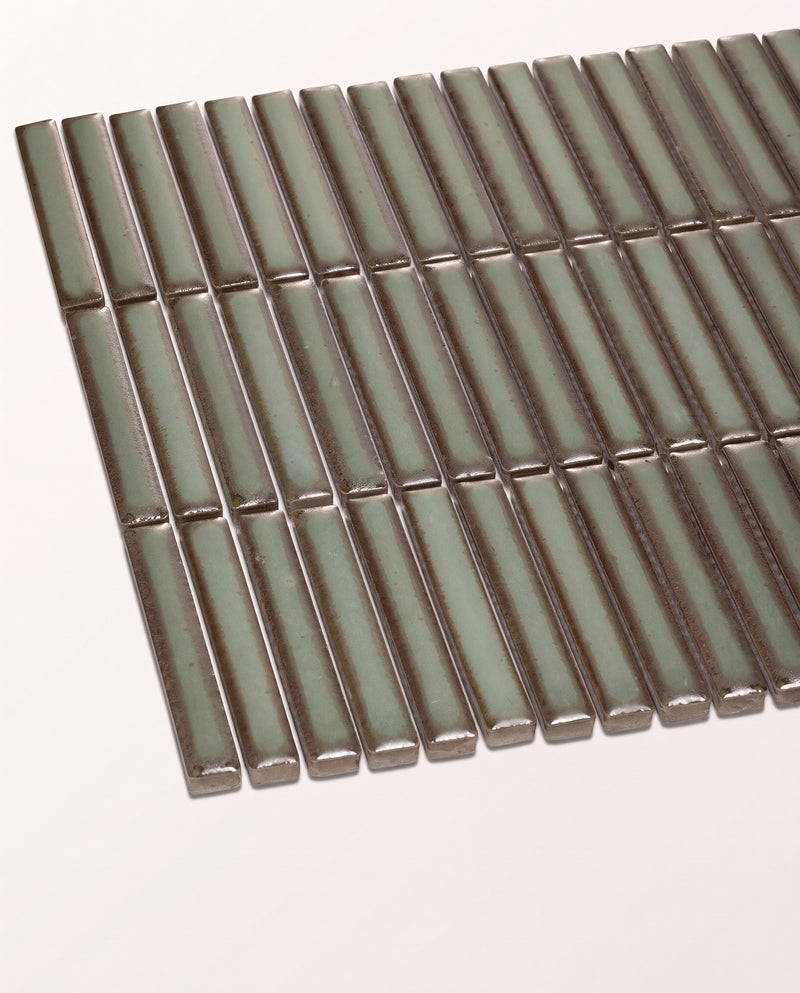 Bamboo Lustre Porcelain Mosaic Avocado