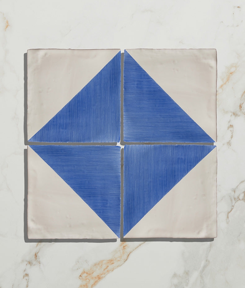STUDIO Jamboree Handpainted Ceramic Greek Blue Tri