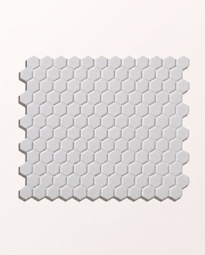 Mono Hex Porcelain Mosaic Blanc