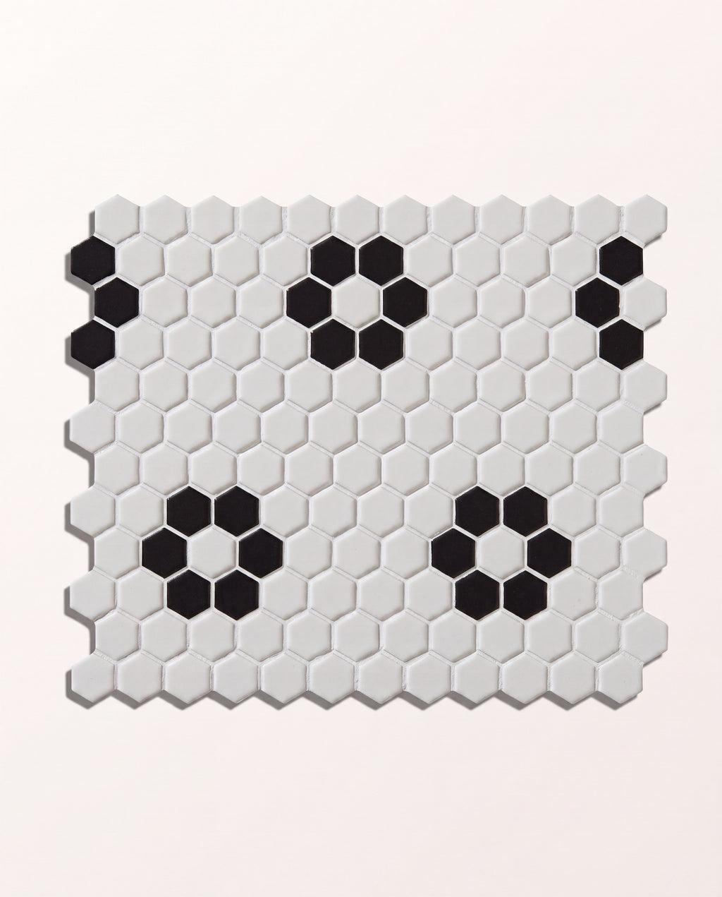 Mono Hex Porcelain Mosaic Daisy