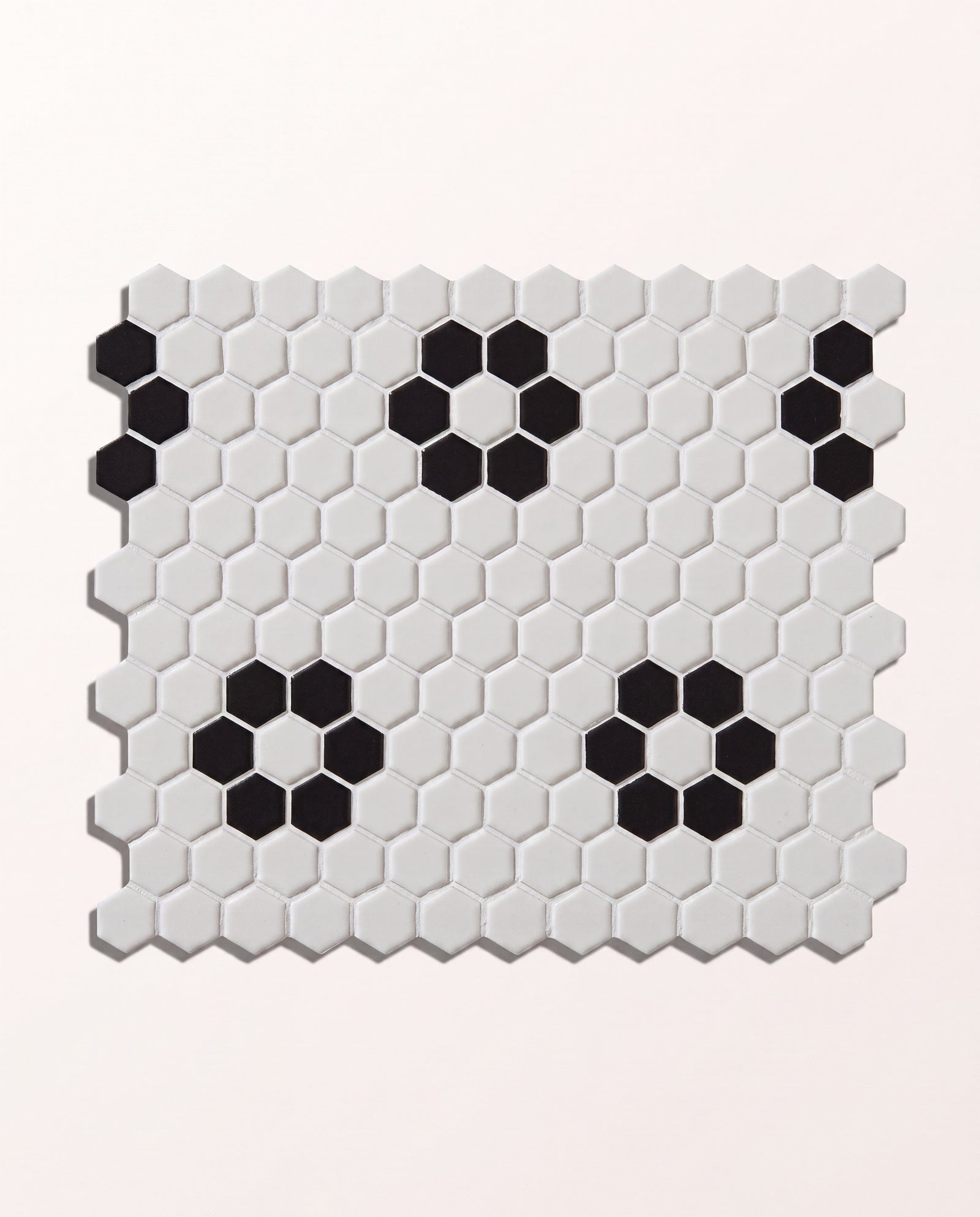 Mono Hex Porcelain Mosaic Daisy
