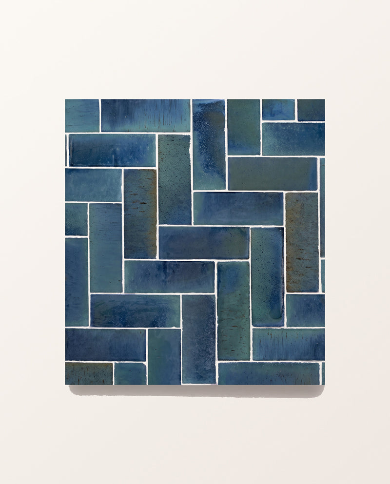 Pottery Porcelain Ocean Blue Brick