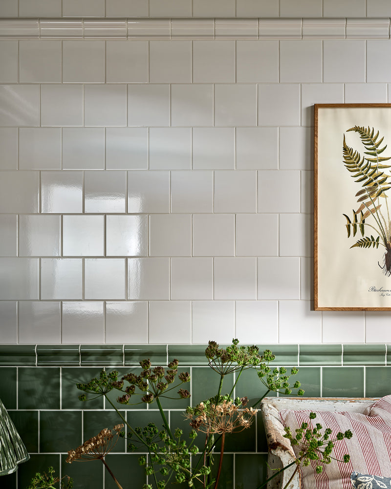 Victorian Style™ Wall Ceramic Cotton White Square||victorian-style-wall-ceramic-cabbage-green-square, victorian-style-wall-ceramic-cabbage-green-dado, victorian-style-wall-ceramic-cotton-white-dado