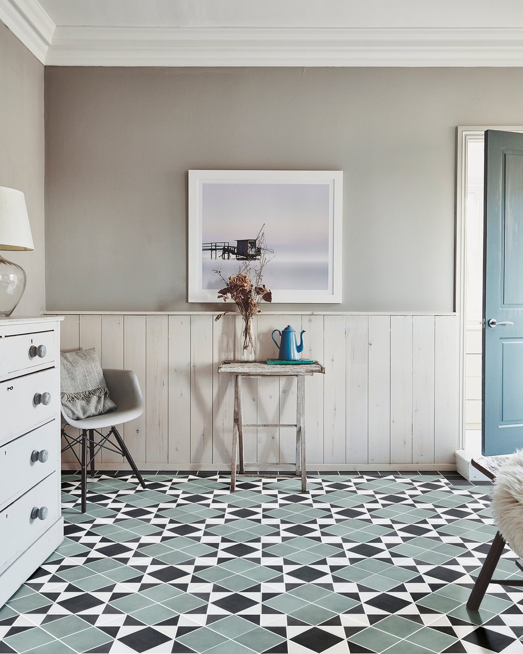 Victorian Style™ Porcelain Finchley Pattern Forest Green