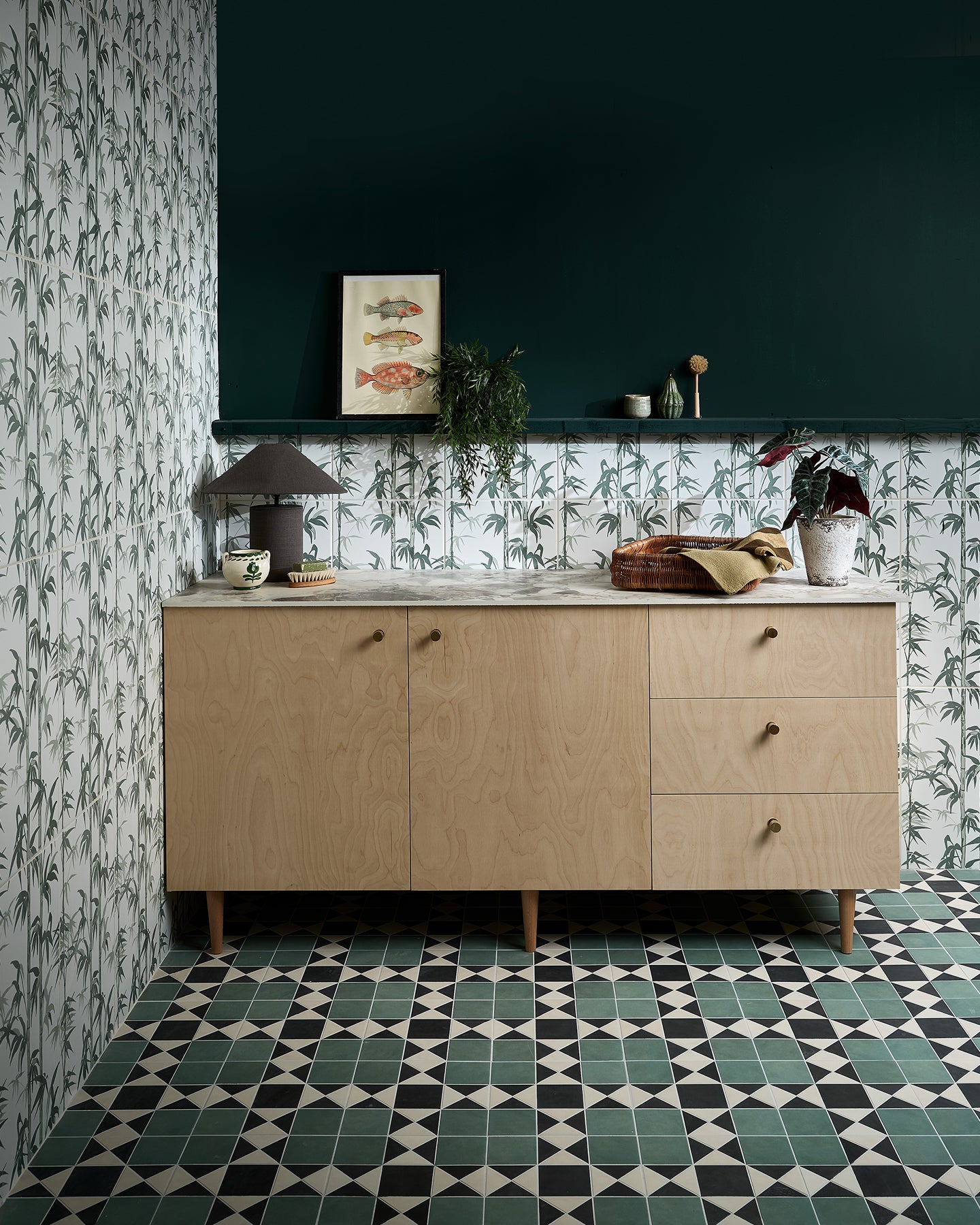 Victorian Style™ Porcelain Finchley Pattern Forest Green
