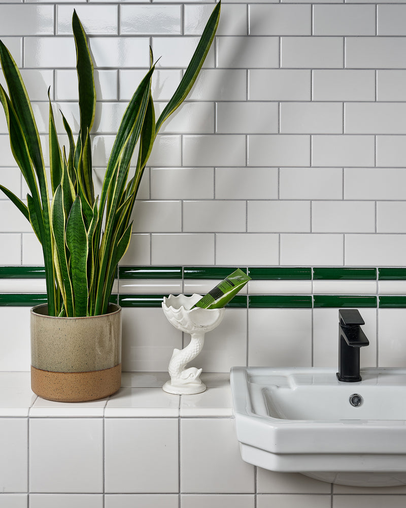 Victorian Style™ Wall Ceramic Olive Green Simple Beading Crackle Glaze|Shown with Victorian Style Cotton White Simple Beading, Square & Metro|victorian-style-wall-ceramic-cotton-white-simple-beading, victorian-style-wall-ceramic-cotton-white-square, victorian-style-wall-ceramic-cotton-white-metro