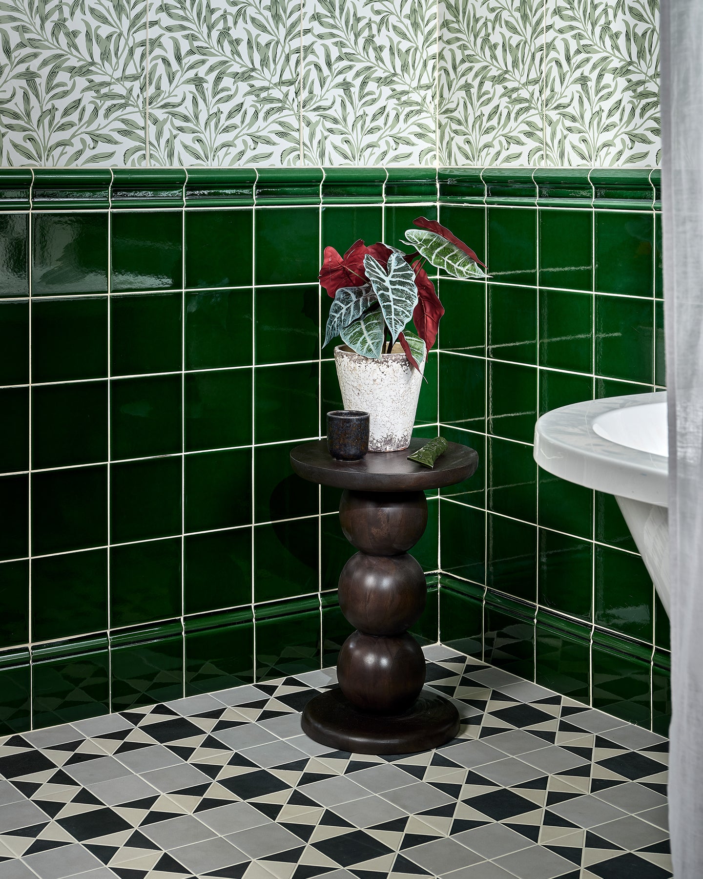 Victorian Style™ Wall Ceramic Olive Green Square Crackle Glaze