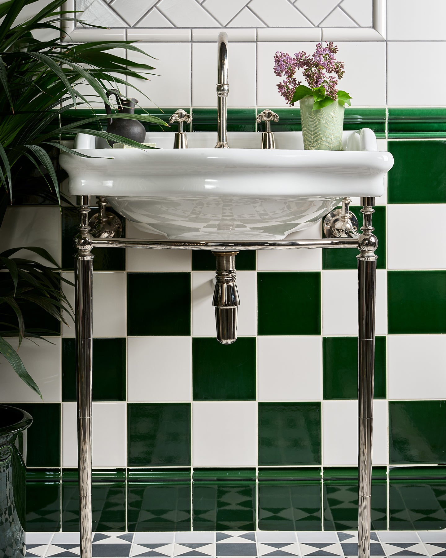 Victorian Style™ Wall Ceramic Olive Green Square Crackle Glaze