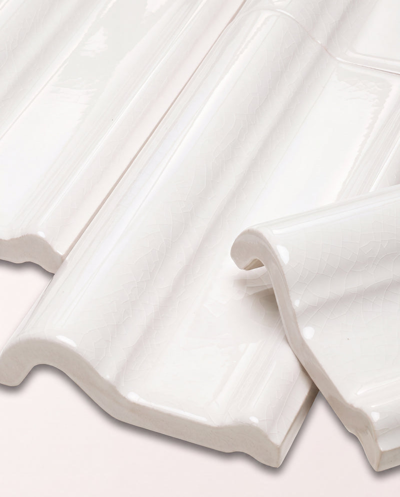 Victorian Style™ Wall Ceramic Antique White Dado Crackle Glaze