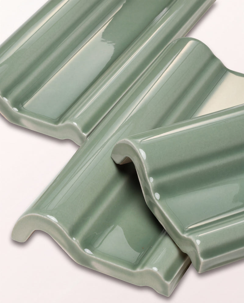 Victorian Style™ Wall Ceramic Cabbage Green Dado