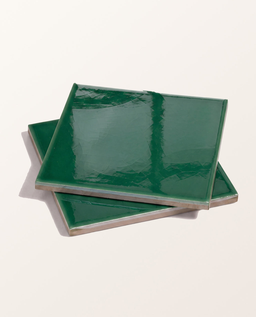 Victorian Style™ Wall Ceramic Emerald Green Square Crackle Glaze