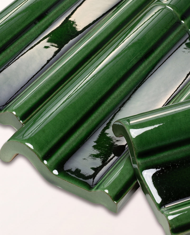 Victorian Style™ Wall Ceramic Olive Green Dado Crackle Glaze